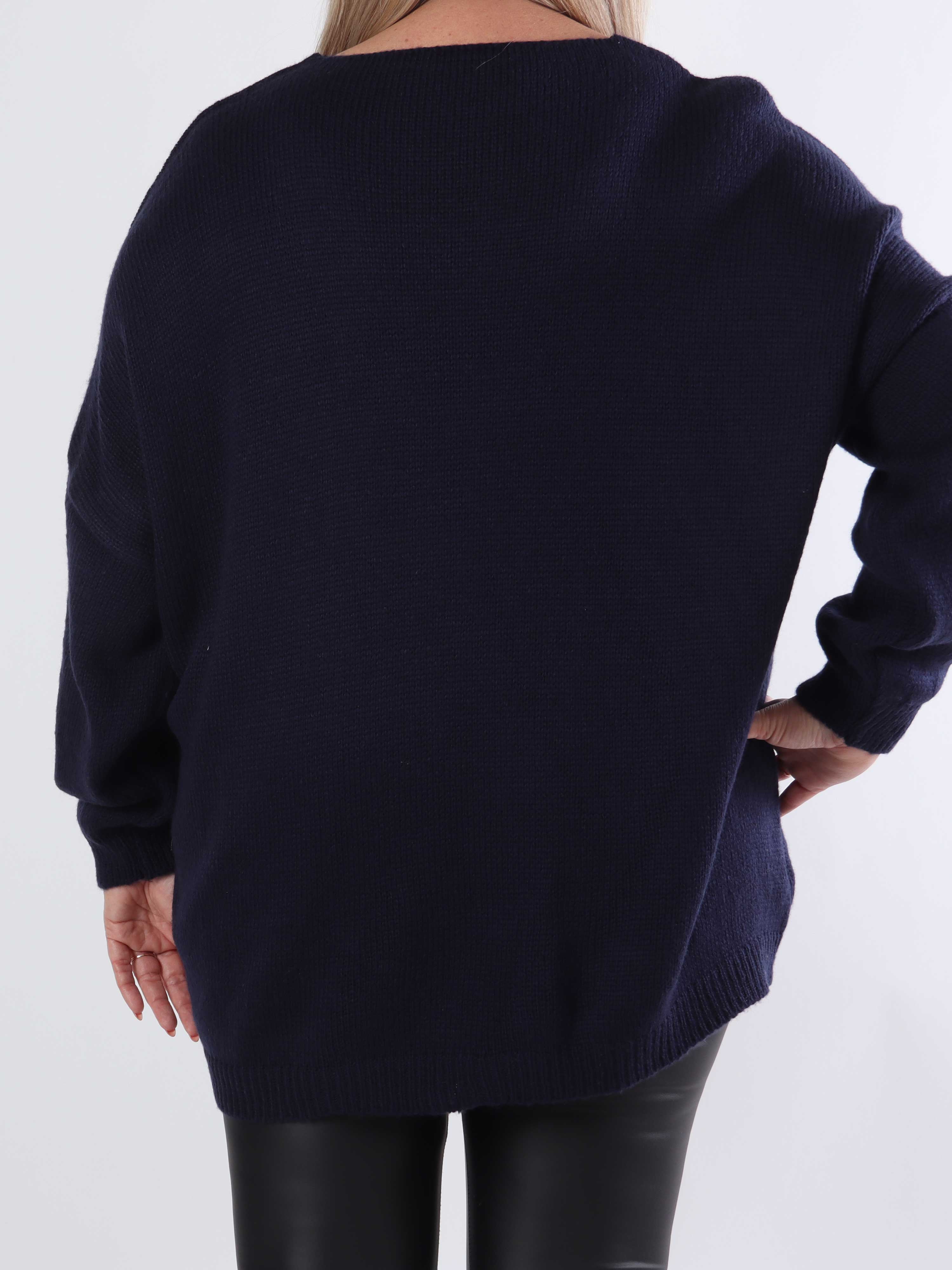 Omaria - Plus size strikbluse med fyrværkeri på